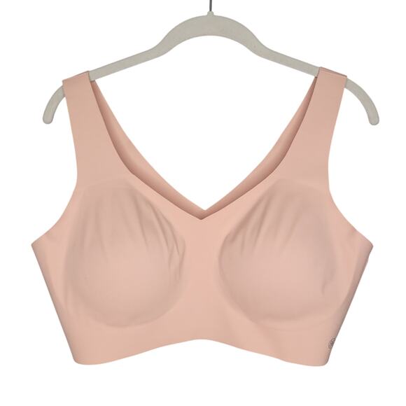 HoneyLove V Neck Bra Women's Size 1X Beige‎ Tan Wireless Seamless Smoothing Soft - Picture 1 of 9